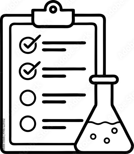 clinical analysis result icon, lab blood test, medicine report, hiv check, thin line web symbol on white background - editable stroke vector illustration eps10