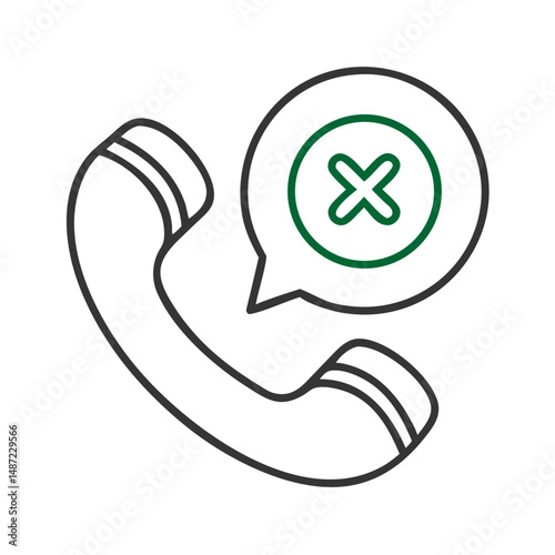 Canceled phone call icon in outline style
