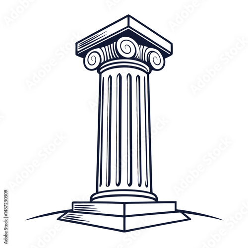 Pillar Icon black vector. Adobe Illustrator Artwork