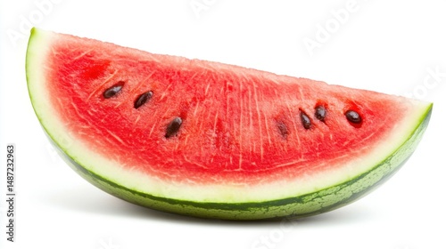Fresh watermelon slice, white isolate background