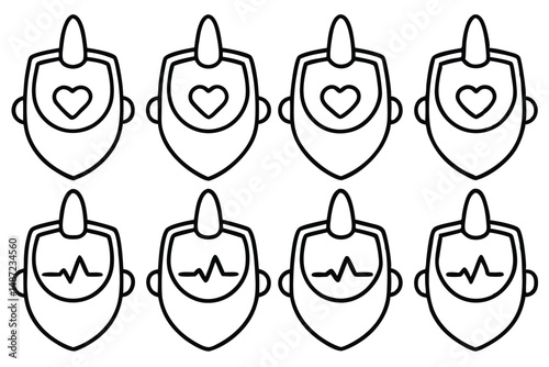 Fetal Heart Monitors Signal Analysis Line art