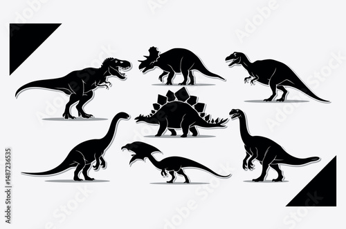 wild dinosaur profile illustration
