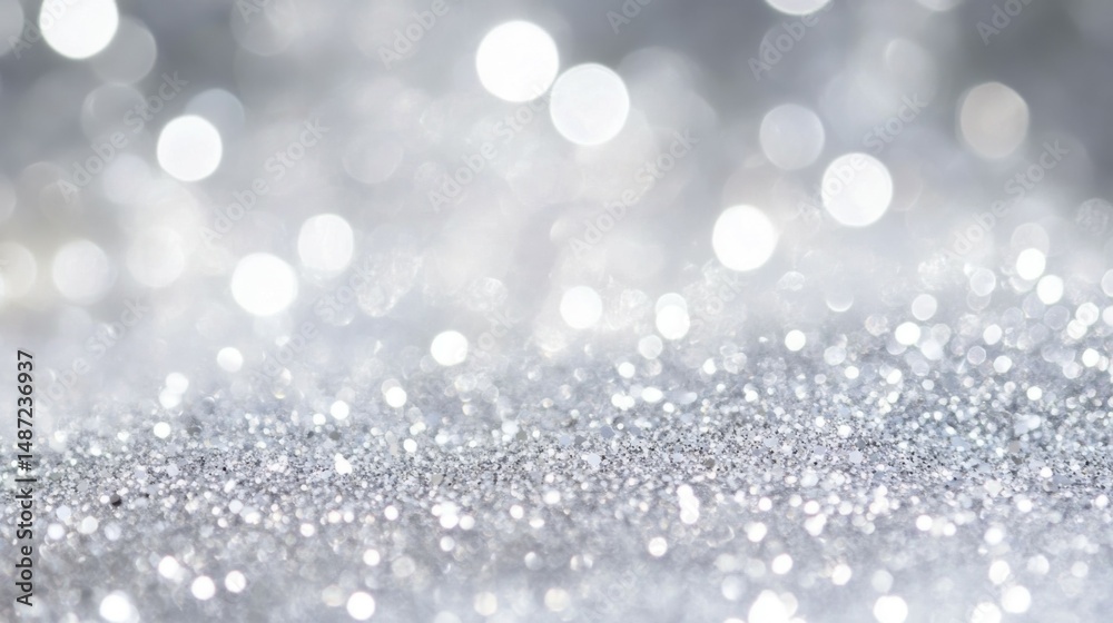 Obraz premium Fancy silver white glitter sparkle background for Christmas snow or anniversary
