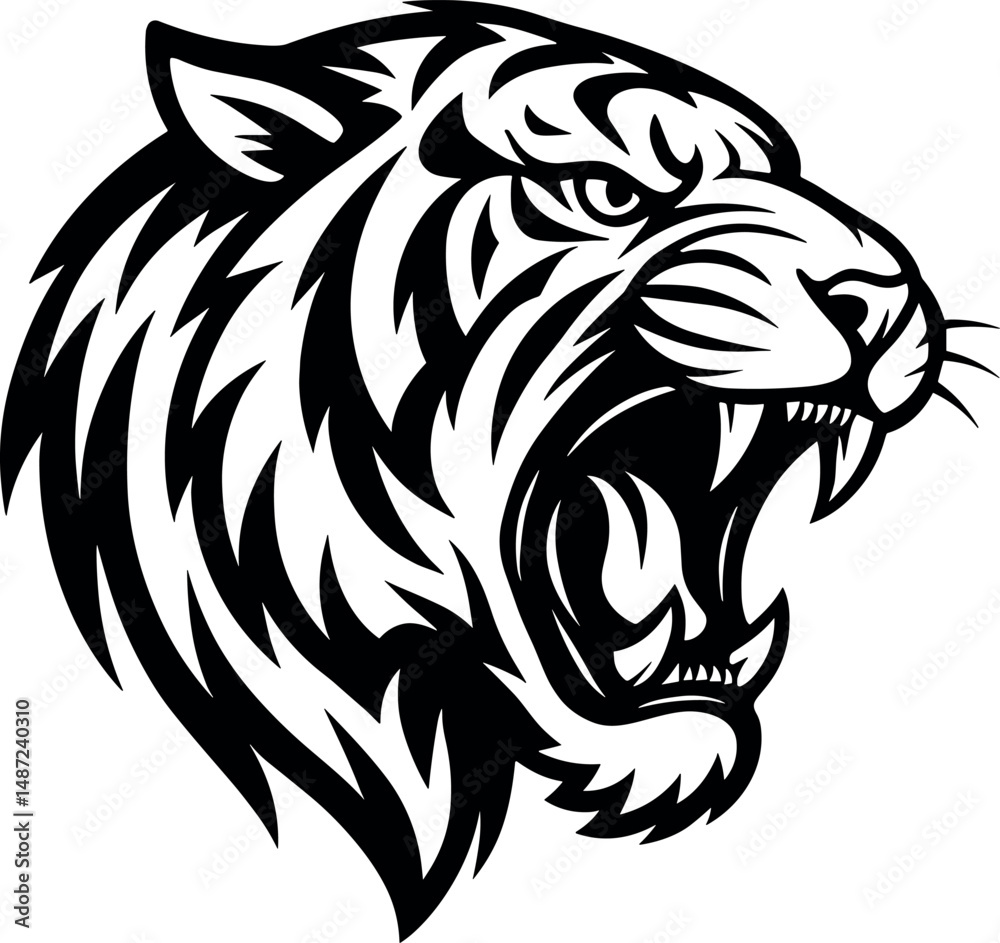 Fototapeta premium Tiger vector silhouette design