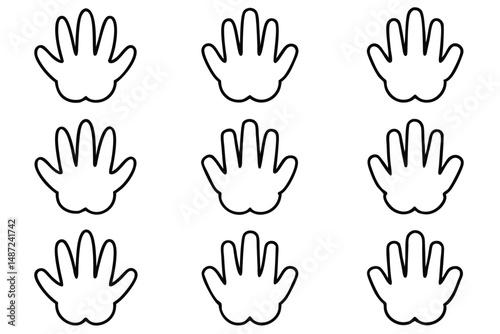 Finger details craft Line art