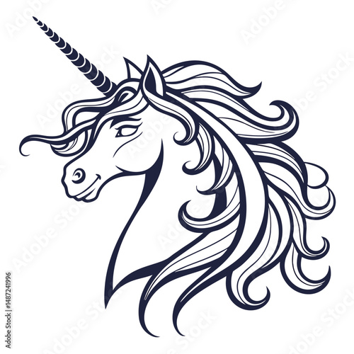 Happy unicorn face vector. Cute unicorn face. Vector cartoon character illustration. Design for child card,t-shirt.Girls,kid.magic concept.Isolated on white background

