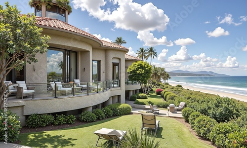Serene Coastal Retreat with Ocean View and Lush Landscaping
