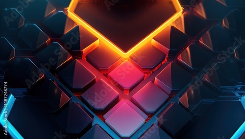Smart LED icon with light flowing from the corners, illuminating the edges in a soft glow.