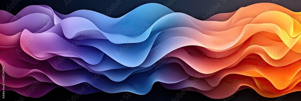 Fototapeta premium Abstract design with vibrant color gradients and flowing forms