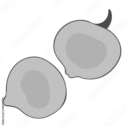 acorn squash cut into half cartoon illustration useful for projects lifestyle healthy nutrition vegetable silhouette monochrome