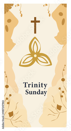 Trinity Sunday Christian Theology Vector Illustration Set-01