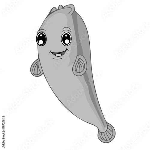 anchovy fish cartoon illustration useful for story telling rhymes content creators.eps
