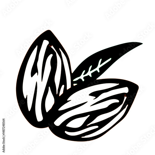 vector illustraion of almonds cartoon  almond snack healthy snack meal (1).eps