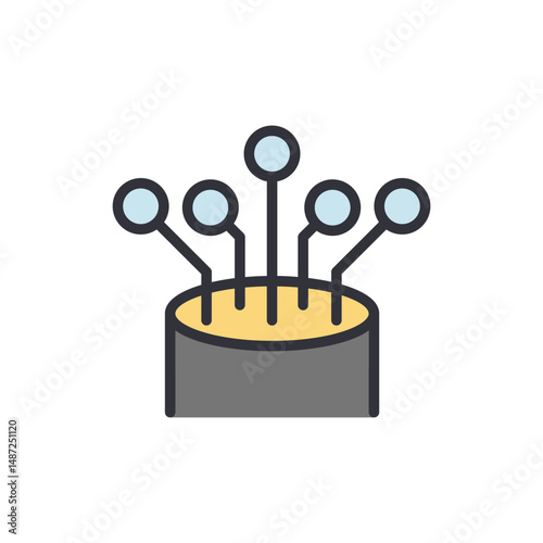 Abstract Representation Of Fiber Optics With Circular Terminals Isolated