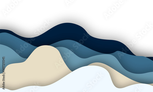 Abstract Wavy Papercut Border Background | Editorial Paper Cutout Design