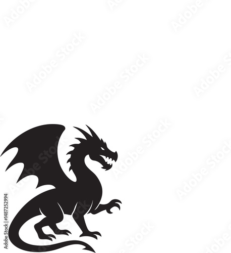 Wallpaper Mural black and white dragon Torontodigital.ca