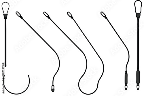 Foley catheters medical applications Line art