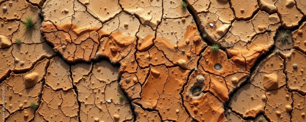 Fototapeta premium an overhead view of a megadrought affecting five nations