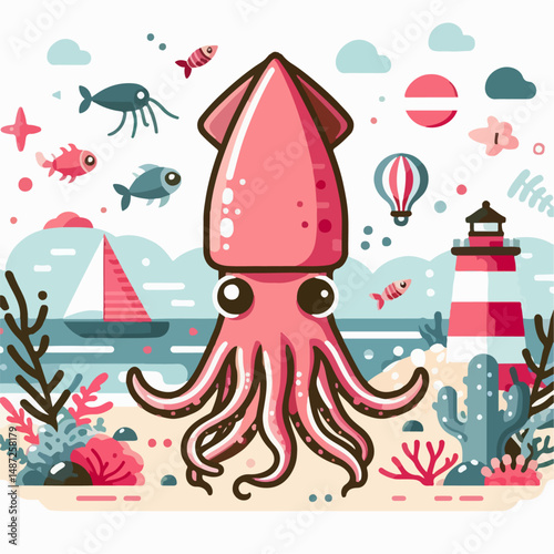squid vector illustration