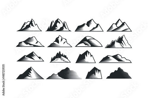 mountain silhouette peak range landscape outdoor hill summit valley rock