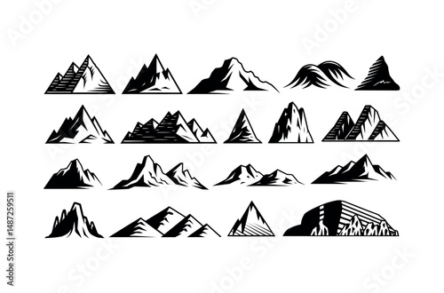 mountain silhouette peak range landscape outdoor hill summit valley rock