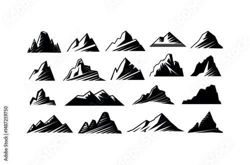 mountain silhouette peak range landscape outdoor hill summit valley rock