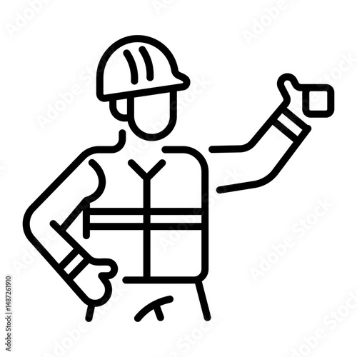 A line style icon of thumbs up