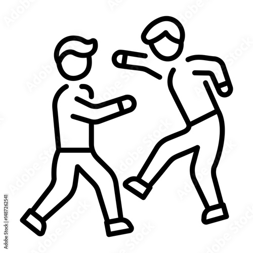An outline style icon of fight