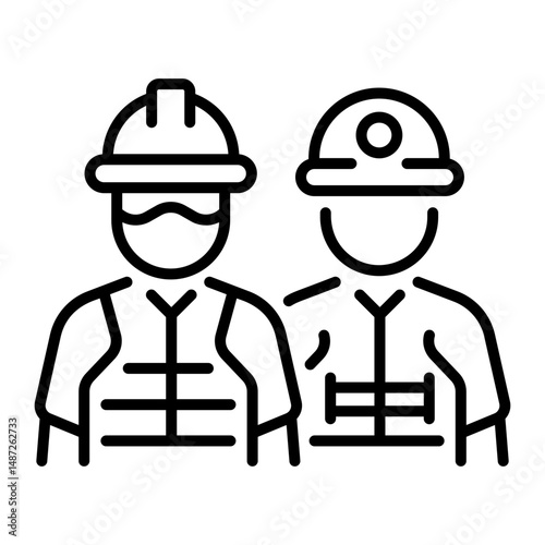 An outline style icon of emergency team