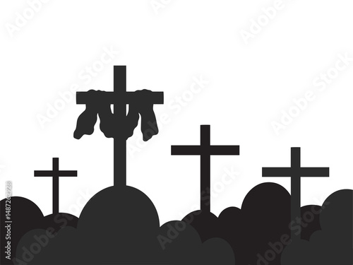 Jesus Cross Crucifixion Outline Background