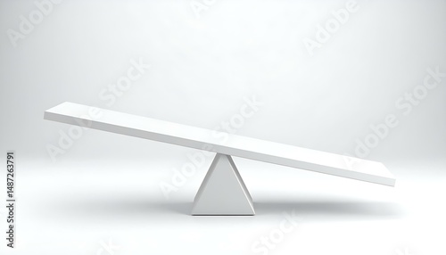 White Minimalist Seesaw Balance Equilibrium Concept Design Mockup