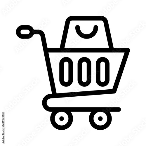 shopping cart line icon