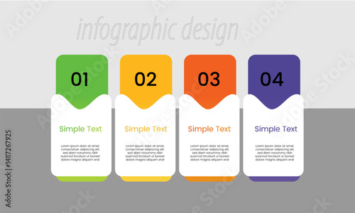 Concept of arrow business model with 4 successive steps. 4 colorful graphic elements. Timeline design for brochure, presentation. Infographic design layout , process diagram and presentations step .