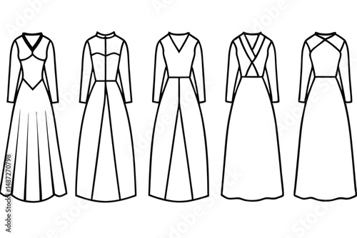Gowns Disposable Single Use Line art