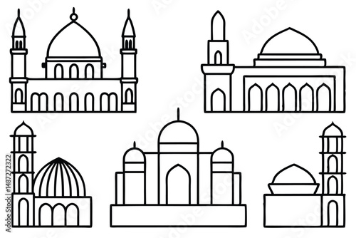 Great Mosque of Sama Artistic Detail Line Art