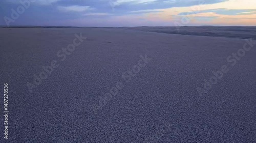 Serene Granite Plain Drone Shot in Cinematic Morning Light
