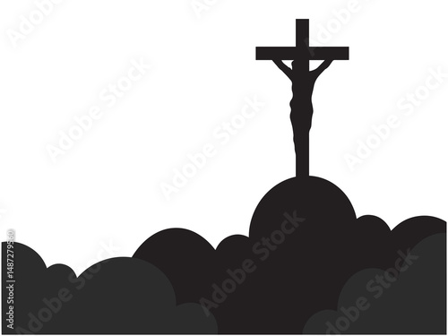 Jesus on the Cross Black and White