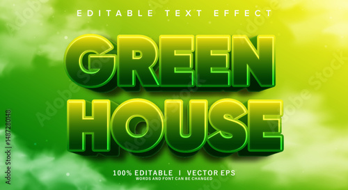 green house vector text effect with modern style design