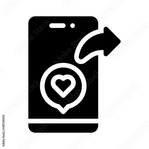 social media glyph icon