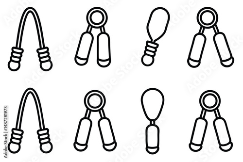 Hand Exercisers Workout Device Line Art