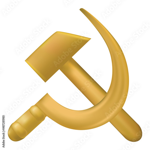 USSR golden sickle and hammer symbol