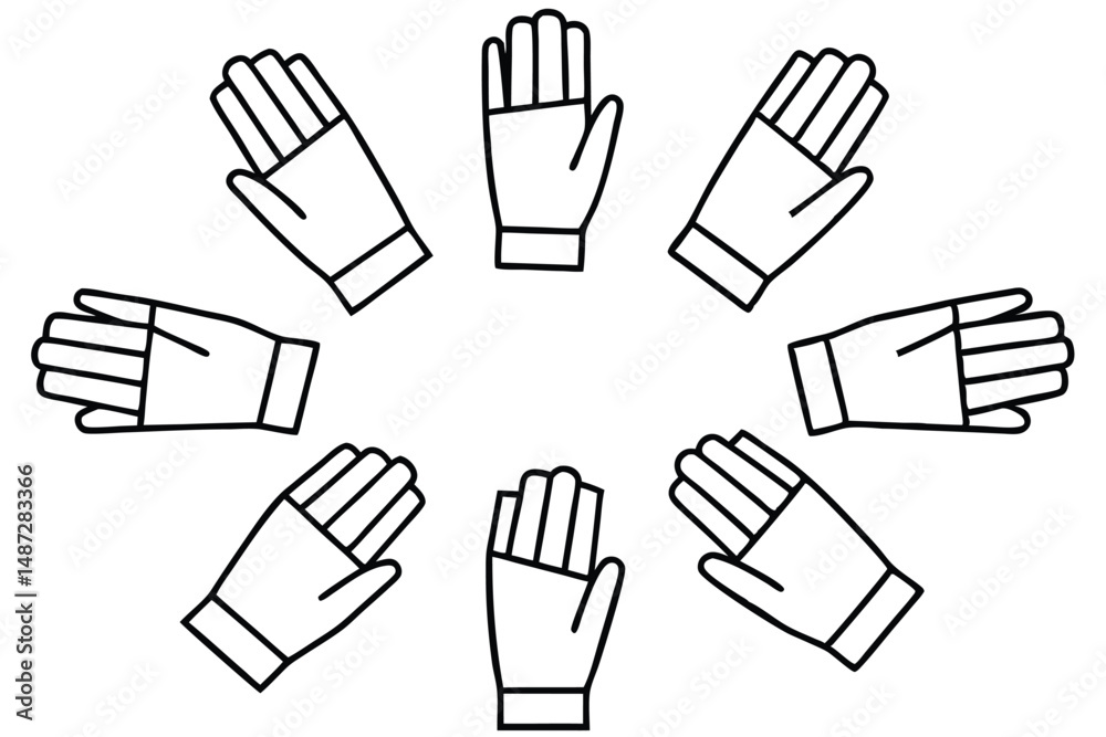 Hand splints medical device Line art Hand splints medical device Line art