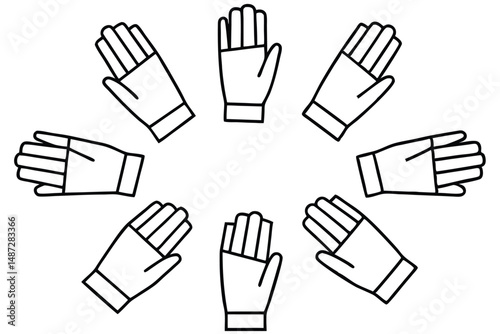 Hand splints medical device Line art