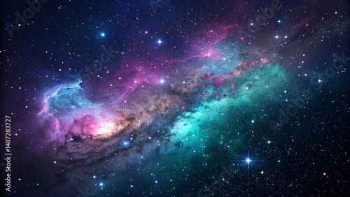 Space background realistic starry night cosmos and shining stars milky way and stardust color galaxy
