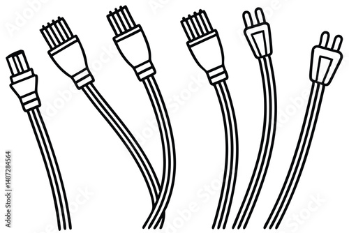 Electrical wires modern design Line art