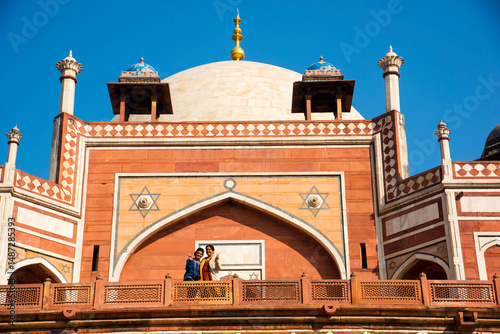 Woman Tourist visit Humayun's Tomb, Delhi, India.
