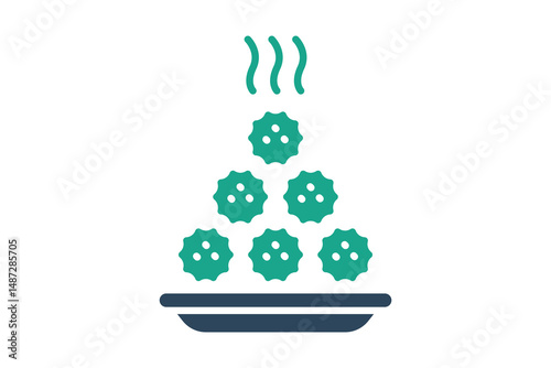 Meatball icon. solid icon style. icon related to ground meat. food elements vector illustration