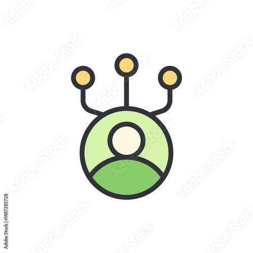 Creative Representation Of User Profile Connecting To Multiple Data Points