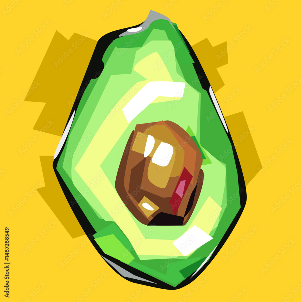 This is an illustration of an avocado