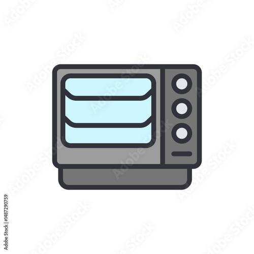 Stylish Toaster Oven Illustration With Simplified Features And Design